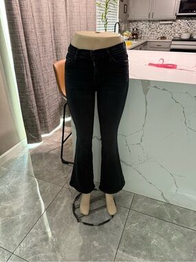 mother Women's Black Flare Jeans - Classic High-Rise Stretch